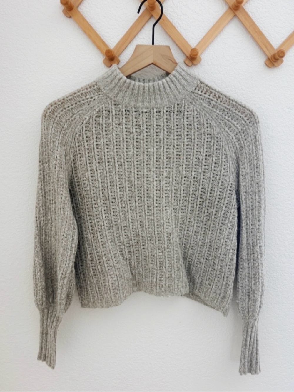 Naked Cashmere Open Knit Mock Neck Turtleneck Sweater